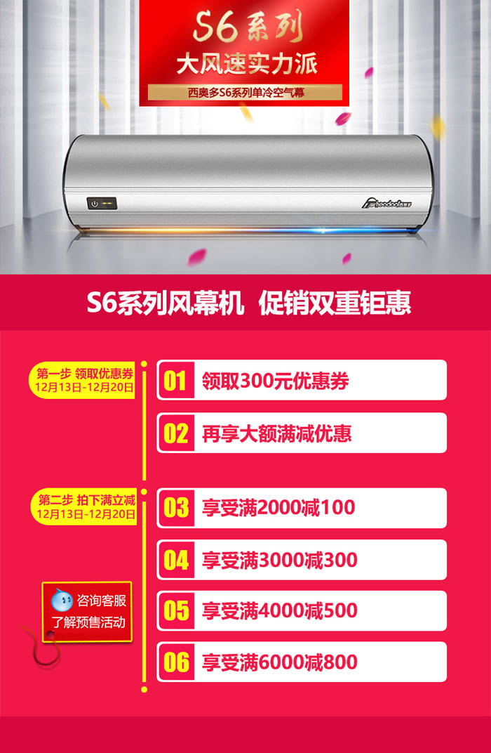 S6系列風(fēng)幕機，促銷雙重鉅惠